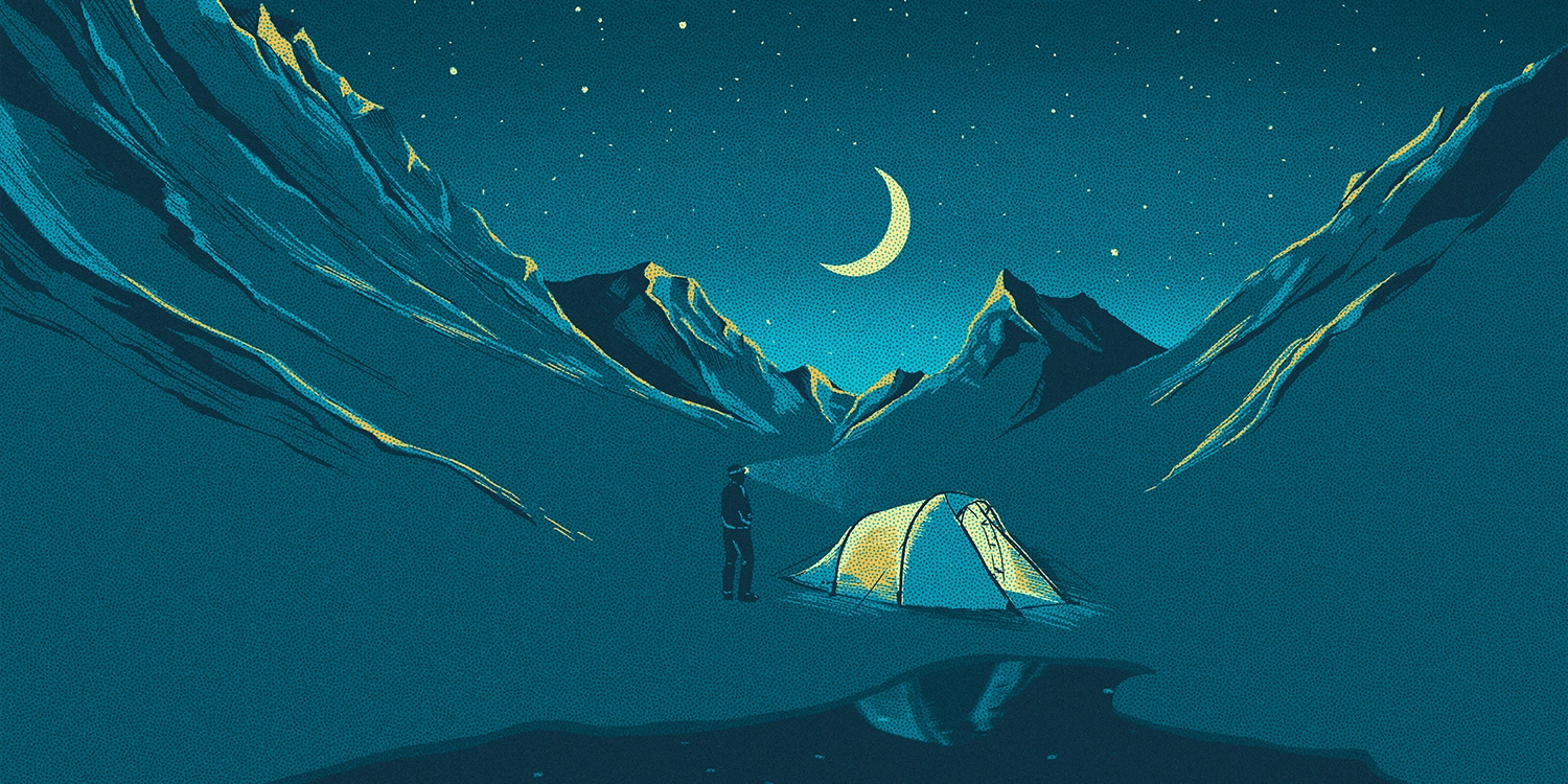 Illustrasjon av telt