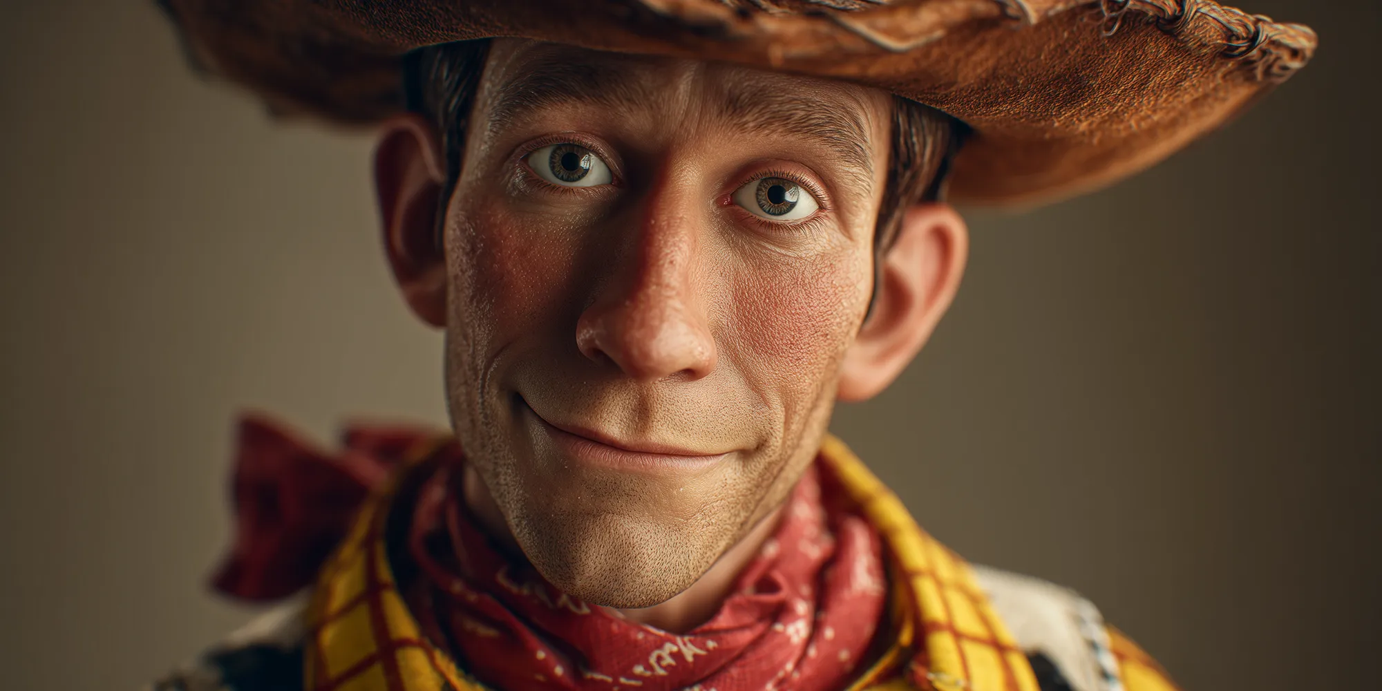 Woody fra Toy Story med tydelig menenskelige trekk